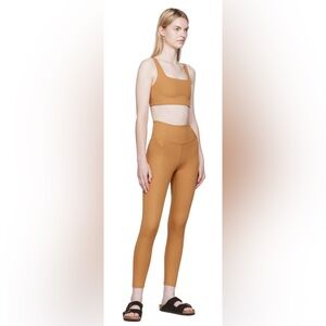 Grlfrnd Collective Tan Ribbed High Rise Leggings and Sports Bra Set ‘ TOFFEE ‘